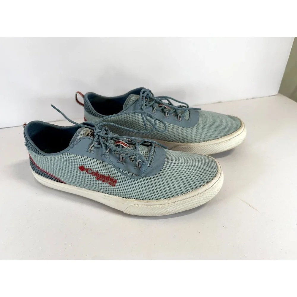 Columbia Dorado PFG Womens 9 Sneaker Mirage Blue Red Low Top Fishing Boat Shoes
